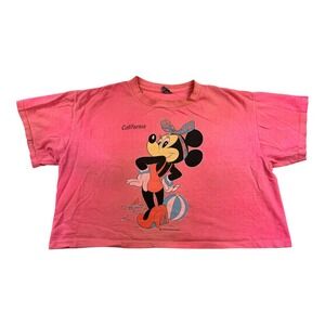 Vtg Minnie Mouse Shirt Womens Extra Large California Disney Beach 90s Tee Crop